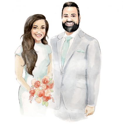 Custom Bride and Groom Illustration