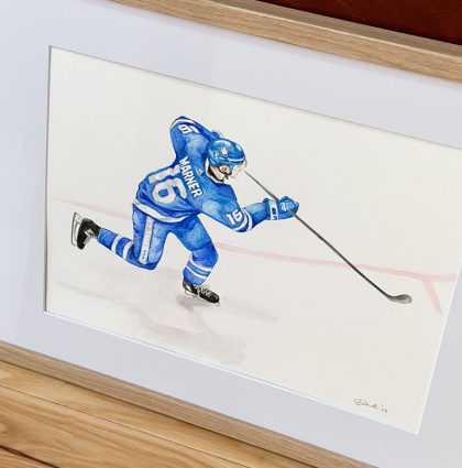Hockey Player Watercolor Illustration